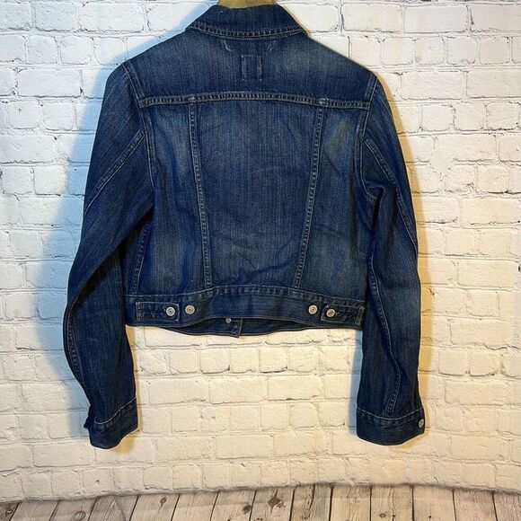 Levi’s Denim Womens Trucker Jacket Flower Tag size L Large Medium Wash - Picture 6 of 9